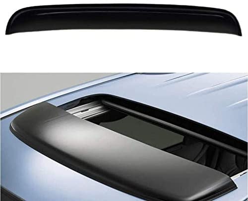 Puermto 38'' Universal Tape On Rainproof Sunroof Moonroof Wind Deflector Thickness Dark Smoke Tint Top Sun Moon Roof Rain Snow Guard Window