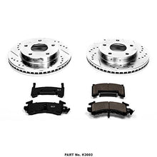 Power Stop K3003 Front OR Rear Z23 Carbon Fiber Brake Pads with Drilled & Slotted Brake Rotors Kit