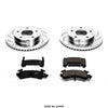 Power Stop K3003 Front OR Rear Z23 Carbon Fiber Brake Pads with Drilled & Slotted Brake Rotors Kit