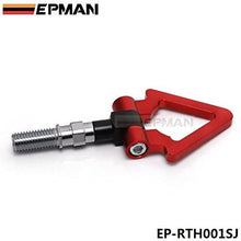 EPMAN Billet Aluminum Front Rear JDM Japanese Car Auto Triangle Ring Trailer Tow Hook Kit For Honda Toyota (Red)
