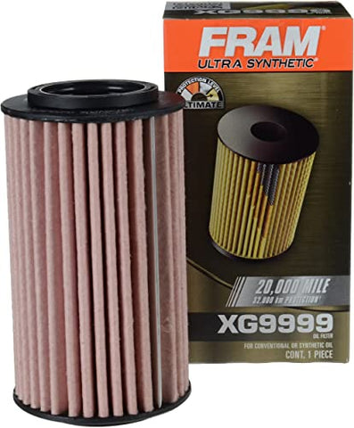 FRAM Ultra Synthetic Replacement Oil Filter for Automotive, Designed for Synthetic Oil Changes That Last Up to 20k Miles, XG9999 (Pack of 1)