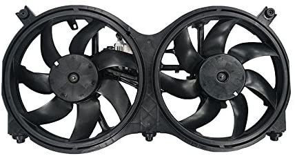 Rareelectrical NEW DUAL RADIATOR AND CONDENSER FAN COMPATIBLE WITH NISSAN PATHFINDER 2013-2017 NI3115149