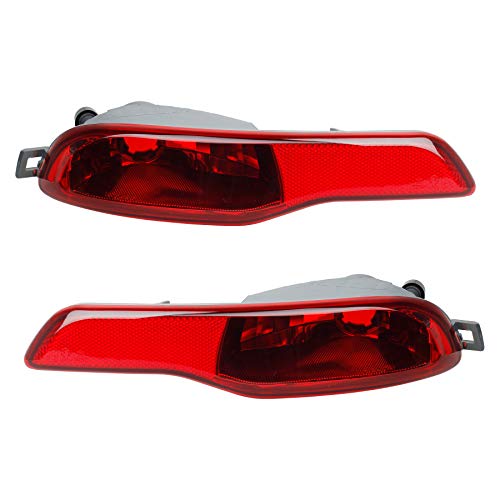 HERCOO Rear Bumper Reflector Driver Passenger Side Light Lamp Lens Cover Compatible with Jeep Cherokees 2014 2015 2016 2017 2018