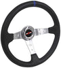 Rxmotor Drifting Deep Dish 350mm 6 Hole Sport Steering Wheel Racing Trim Universal (CHROME BLUE)