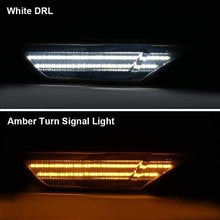 Overun Signature 2pcs Switchback DRL Smoke Lens Side Marker Light Lamp White Amber LED Function Bumper Reflector Compatible with Honda Civic