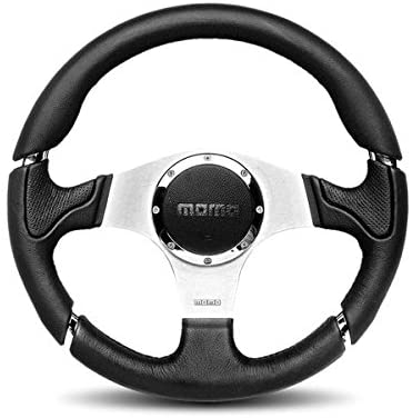 Momo MIL35BK1P Millenium 350 mm Leather Steering Wheel,Black