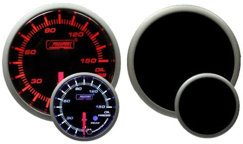 Oil Pressure Gauge-60mm with Peak and Warning Electrical Amber/white Premium Series 60mm (2 3/8