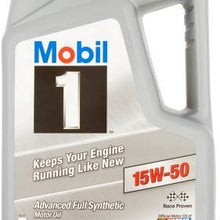 Mobil 1 15W-50 Advanced Full Synthetic Motor Oil, 5 qts