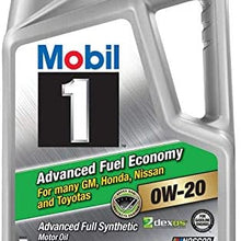 Mobil 1 Advanced Fuel Economy Full Synthetic Motor Oil 0W-20, 5-Quart bundle with Mobil 1 M1-108A Extended Performance Oil Filter