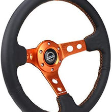 NRG Innovations Reinforced Leather Steering Wheel RST-006OR + U.S. Performance Lab Air Freshener