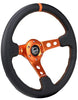 NRG Innovations Reinforced Leather Steering Wheel RST-006OR + U.S. Performance Lab Air Freshener