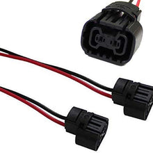 iJDMTOY (2) 5202 2504 PS24W Bulbs Female Connector Wiring Pigtail Harnesses For Fog Lights/Daytime Running Lamps