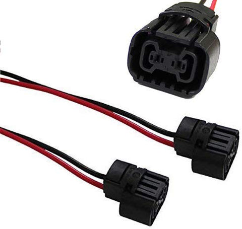 iJDMTOY (2) 5202 2504 PS24W Bulbs Female Connector Wiring Pigtail Harnesses For Fog Lights/Daytime Running Lamps