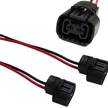 iJDMTOY (2) 5202 2504 PS24W Bulbs Female Connector Wiring Pigtail Harnesses Compatible With Fog Lights/Daytime Running Lamps