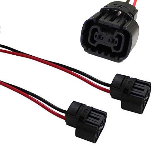 iJDMTOY (2) 5202 2504 PS24W Bulbs Female Connector Wiring Pigtail Harnesses Compatible With Fog Lights/Daytime Running Lamps