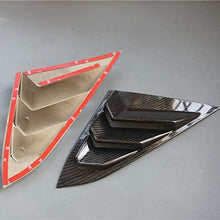 2X Sport Style Carbon Fiber Print Quarter Window Scoops Louvers for Honda Civic Sedan 2016 2017 2018 2019 2020