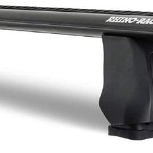 Rhino Rack 2017-2019 Compatible with Ford F250 F350 F450 Pick Up Super Crew 4dr Vortex 2500 Black 2 Bar Roof Rack JB0306