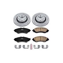 Power Stop K5893 Front Z23 Carbon Fiber Brake Pads with Drilled & Slotted Brake Rotors Kit