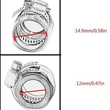 Flexible Rubber Hose Pipe Clamps - 6an Hose Finisher Clamp with Screw Band for 3/8 Fuel Line Hose, 4Pcs/Pack Black Hose Connectors, Great for Fuel/Oil/Diesel/Gas/Air and Water Hose Tube