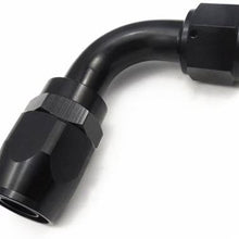 Upgr8 Universal Aluminum Oil/Fuel/Water/Fluid/Air Line Hose End Fitting (-10AN Swivel, 90 Degree Black)