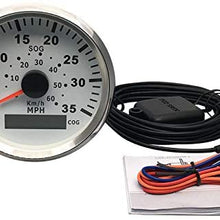 ELING Waterproof GPS Speedometer 0-35MPH Speedo Gauge for Marine with Backlight 3-3/8'' (85mm) 9-32V (LED Shows Course not Odometer)