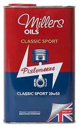 Millers Oils 7912 JCT Classic Sport Pistoneeze 20W50 Engine Oil - 1L jug