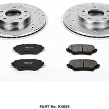 Power Stop K4659 Front Brake Kit with Drilled/Slotted Brake Rotors and Z23 Evolution Ceramic Brake Pads