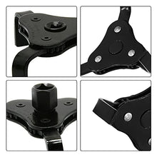 KEDAKEJI Adjustable 3 Jaw 2 Way Oil Filter Removal Tool Black Oil Filter Wrench from 2-1/2 Inch to 4-1/2 Inch compatible with Cars Universal