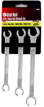 GreatNeck FNW3M Flare Nut Wrench Set, Metric | Open Heads For Fastening Nuts to Tubing | Grips Soft-Metaled Fasteners Without Harm| Useful Car Repair Tool | Brake Lines, Power-Steering System & More