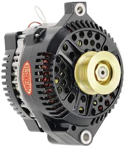 Powermaster 577591 Black Alternator (3G 200A 6 Groove Pulley Large Frame Mating with Regular Adapter Harness 1 wire)