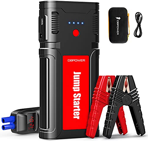 DBPOWER 2500A/21800mAh Portable Car Jump Starter- UP to 8.0L Gasoline/6.5L Diesel Engines, 12V Auto Lithium-Ion Battery Booster, Power Pack with LCD Screen Clamp Cables, LED Flashlight