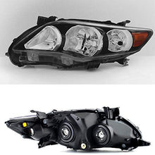 For Black Bezel 2011-2013 Toyota Corolla Headlights Front Lamps Direct Replacement Left + Right Pair