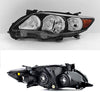 For Black Bezel 2011-2013 Toyota Corolla Headlights Front Lamps Direct Replacement Left + Right Pair