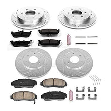 Power Stop K5822 Front and Rear Z23 Carbon Fiber Brake Pads with Drilled & Slotted Brake Rotors Kit