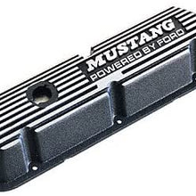 Ford Racing M6582B301 Valve Cover Mustang For 289/302/351W Engine, Black With Mustang Powered By Ford Logo