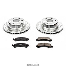 Power Stop K2047 Rear Z23 Carbon Fiber Brake Pads with Drilled & Slotted Brake Rotors Kit