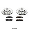 Power Stop K2047 Rear Z23 Carbon Fiber Brake Pads with Drilled & Slotted Brake Rotors Kit