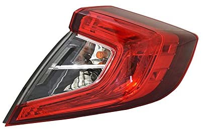Rareelectrical NEW OUTER RIGHT TAIL LIGHT COMPATIBLE WITH HONDA CIVIC 2016-2017 33500-TBA-A01 HO2805110