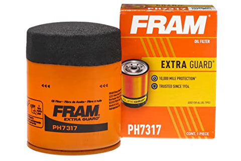 Fram PH7317 Extra Guard 10K Mile Change Interval Spin-On Oil Filter, black