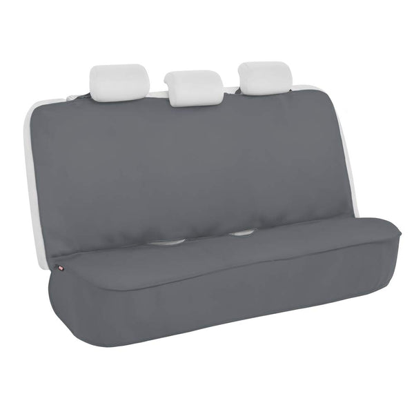 BDK BDSC-278 AllProtect Waterproof Neoprene Rear Bench Seat Cover for Car SUV Truck - Quick Install - Heavy Duty Universal Fit - for Work, Utility, Kids, Pets & Vehicle Protection (Solid Gray)