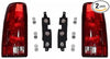 Tail Light Assemblies Pair Set Rear Lamps with Bulb Sockets & Connector Plates for 88-99 GMC Chevy Pickup 00 2500/3500 C/K Old Body Style Truck replaces 5977867 5977868 GM2800104 GM2801104 AutoAndArt