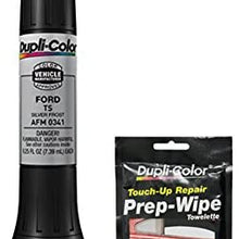 Dupli-Color AFM0341 Silver Frost Exact-Match Scratch Fix All-in-1 Touch-Up Paint for Ford Vehicles (TS) Bundle with Prep Wipe Towelette (2 Items)