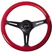 NRG Steering Wheel - 330mm (12.99 inches) - Red Colored Wood - Black Spokes - Part # ST-015BK-RD