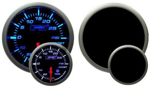 Boost Gauge- Electrical Blue/white Premium Series with Peak Recall and Warning52mm (2 1/16