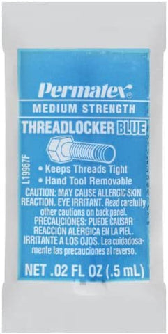 Permatex 19967 Medium Strength Threadlocker Blue, 0.5 ml Pipette, Pack of 480