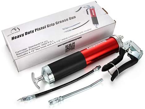 Dromedary Portable 4,500 PSI Manual Heavy Duty Professional Quality 500cc Grease Gun with Flex Hose & Connector 940798
