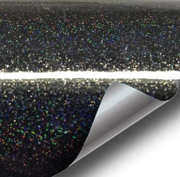 VViViD Gloss Rainbow Black Metallic Sparkle Vinyl Adhesive Wrap (1ft x 5ft)