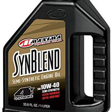 Maxima Racing USA 30-329128B Syn Blend4 10w30 Synthetic Blend Motorcycle Engine Oil, 1. gallons