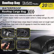 Housewives 20 Cubic ft Car Roof Bag Top Carrier Cargo Storage Rooftop Luggage Waterproof Soft Box Luggage Outdoor Water Resistant for Car with Racks,Travel Touring,Cars,Vans, Suvs