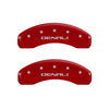 MGP Caliper Covers 34208SDNLRD Red Powder Coat Finish Front and Rear Caliper Cover, Set of 4 (Denali Silver Characters, Engraved)